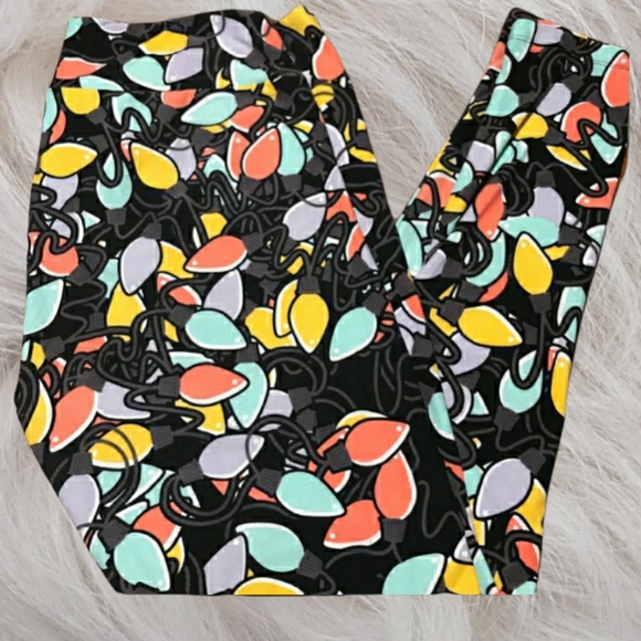 Legging LuLaRoe Thème Noël Femme – Taille Unique – Flocons Rouges